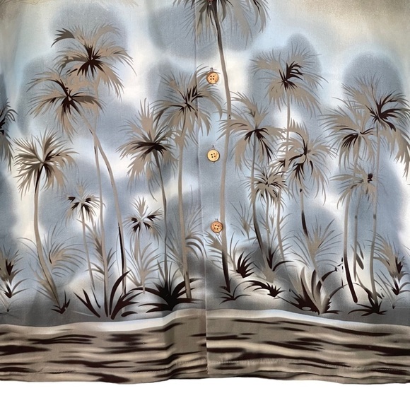 Aloha Joe Men’s Casual Button Up Vacation Palm Trees Dress Shirt Size Large - Picture 5 of 16